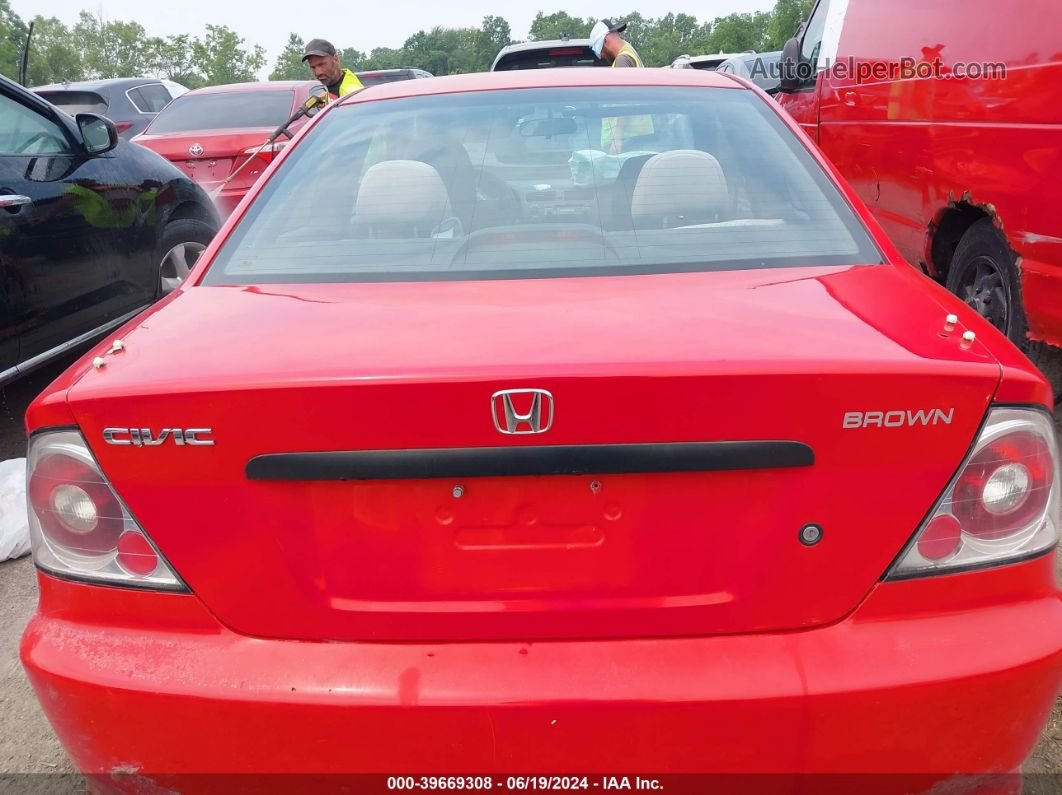 2004 Honda Civic Vp Red vin: 1HGEM21144L068580