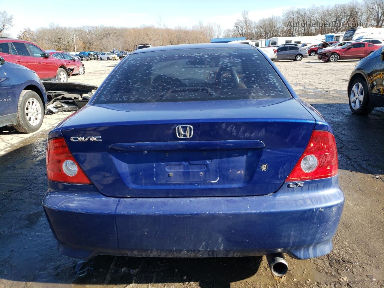 2004 Honda Civic Lx Blue vin: 1HGEM21504L072564