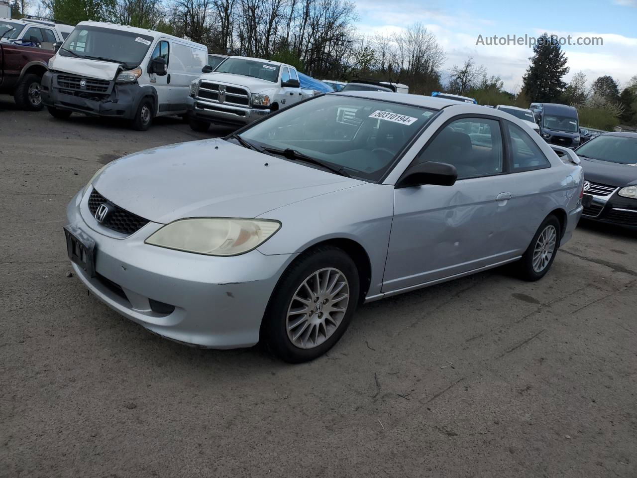 2005 Honda Civic Lx Silver vin: 1HGEM21545L079387