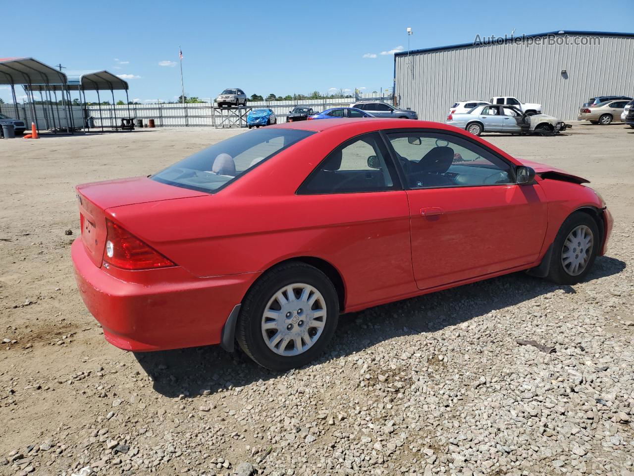 2004 Honda Civic Lx Red vin: 1HGEM215X4L052449