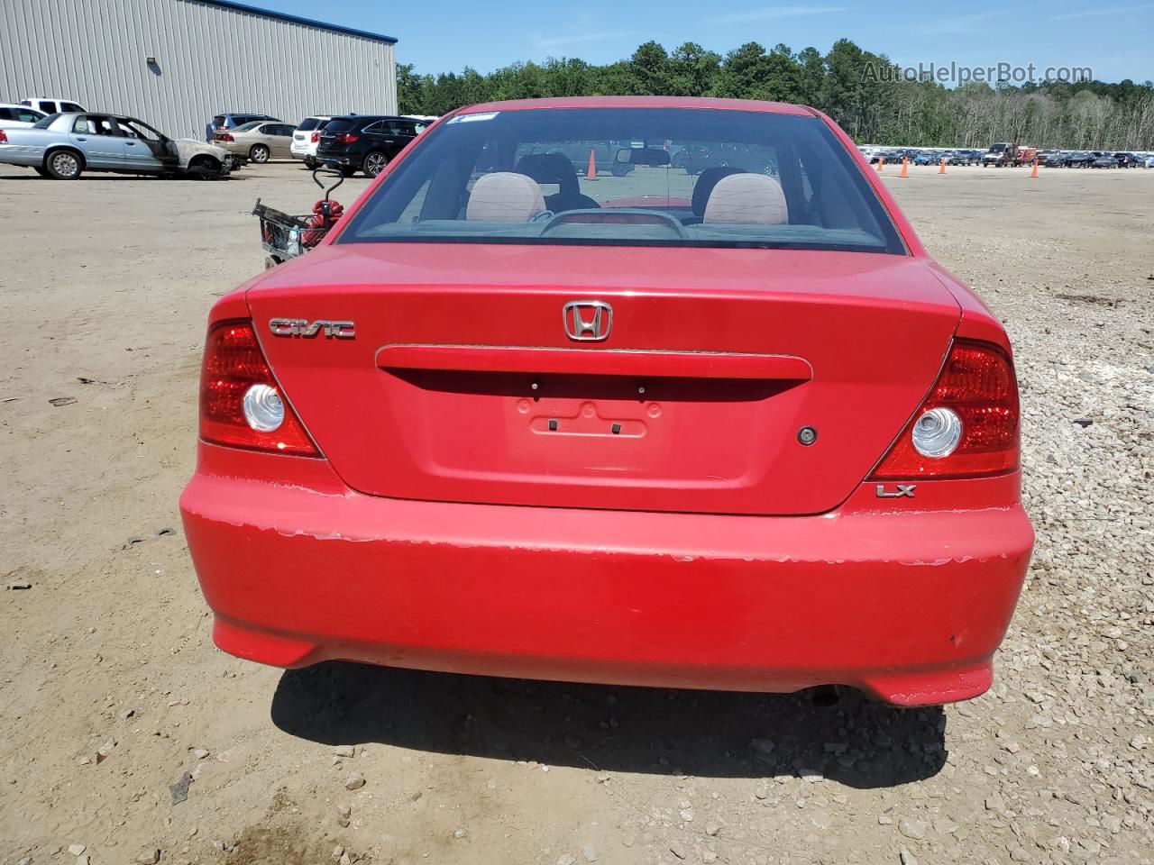 2004 Honda Civic Lx Red vin: 1HGEM215X4L052449