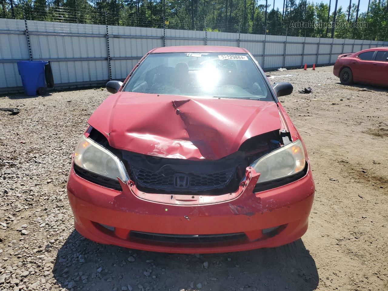 2004 Honda Civic Lx Red vin: 1HGEM215X4L052449