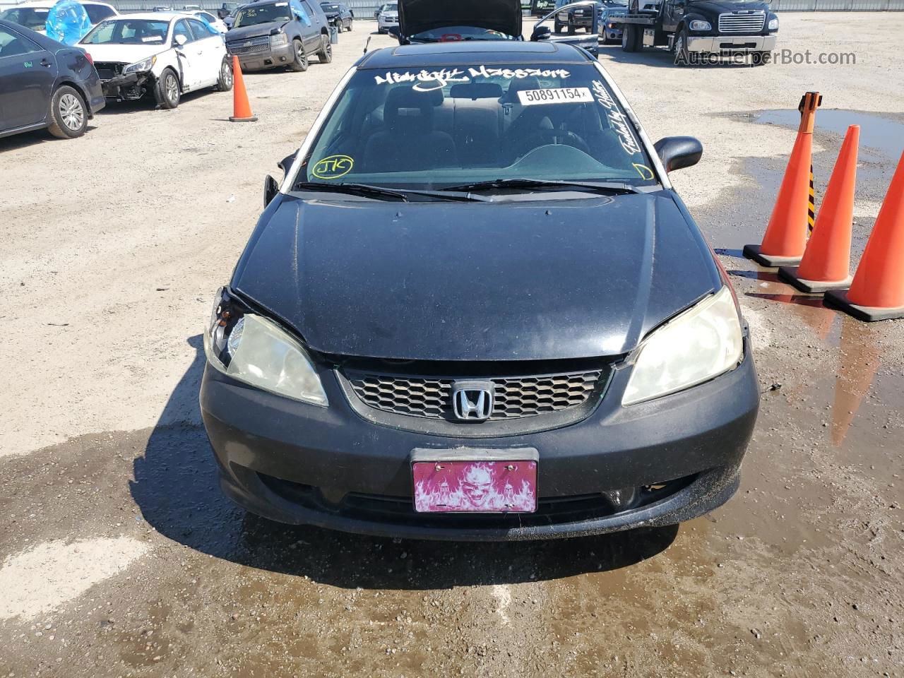 2004 Honda Civic Ex Black vin: 1HGEM21914L079896