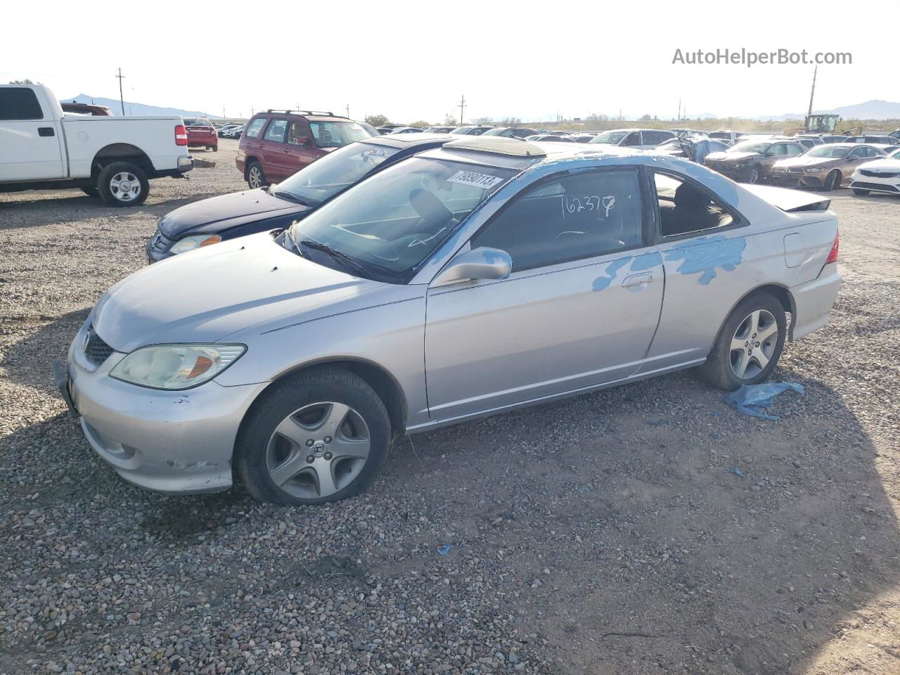 2004 Honda Civic Ex Silver vin: 1HGEM21954L022794