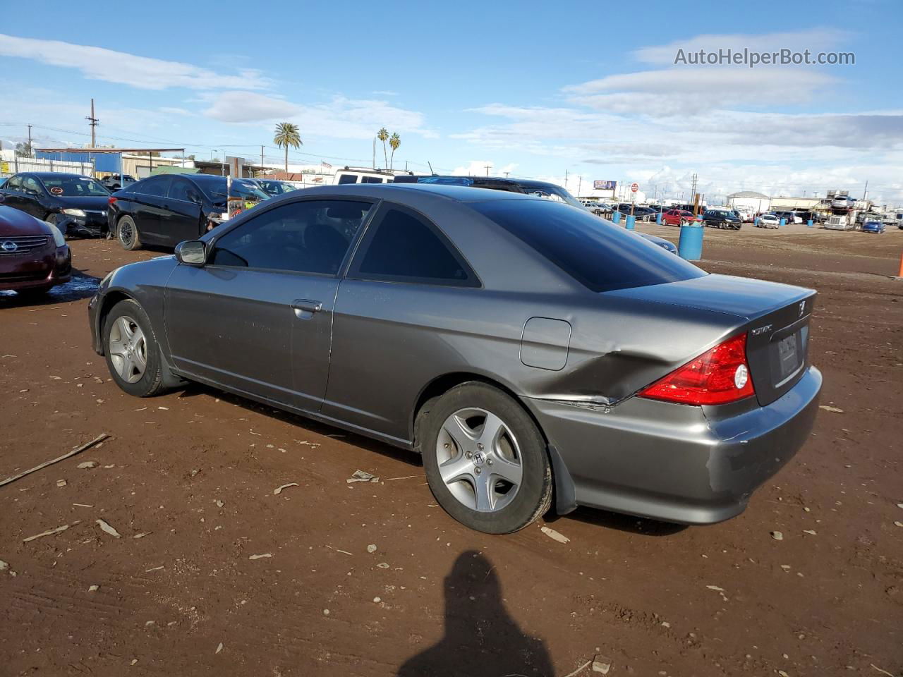 2005 Honda Civic Ex Gray vin: 1HGEM220X5L049667