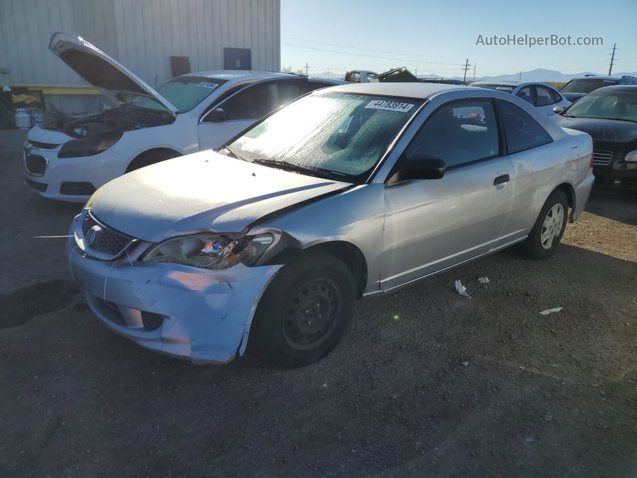 2004 Honda Civic Dx Vp Silver vin: 1HGEM22104L049863