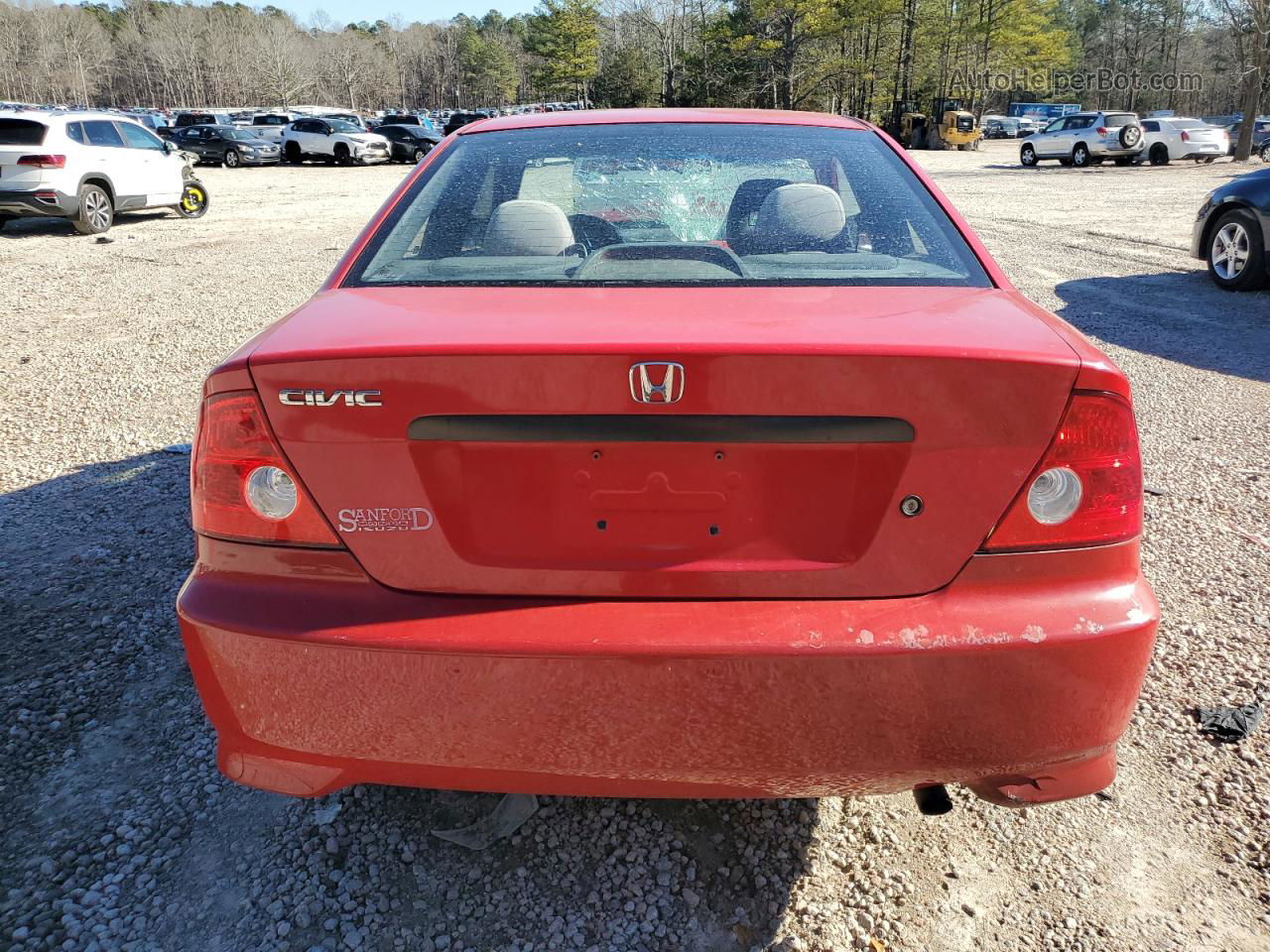 2004 Honda Civic Dx Vp Red vin: 1HGEM22134L020695