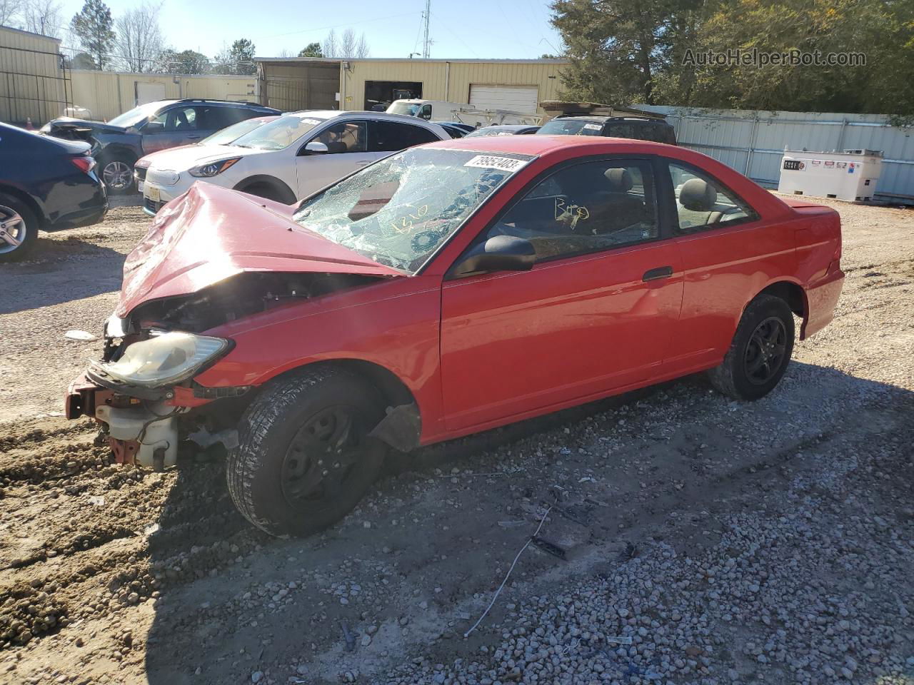 2004 Honda Civic Dx Vp Red vin: 1HGEM22134L020695