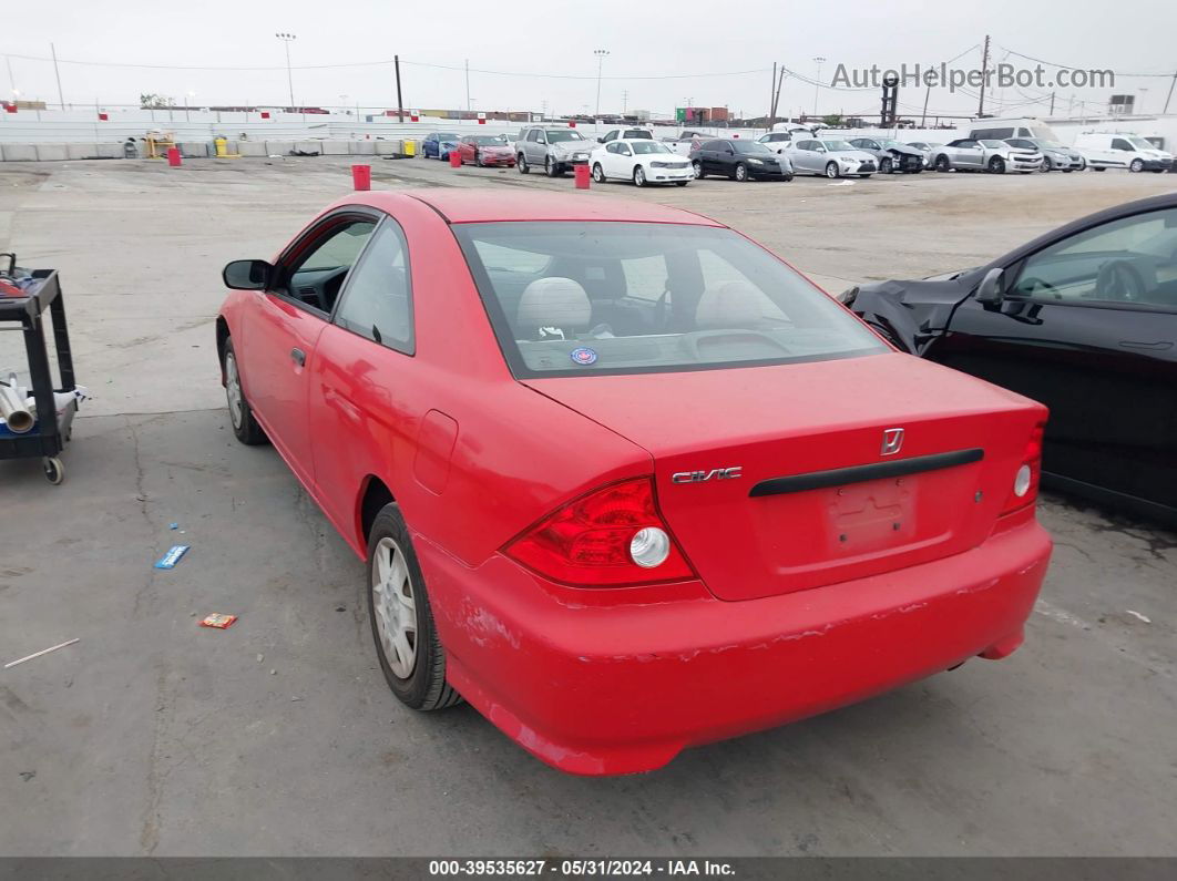 2004 Honda Civic Vp Red vin: 1HGEM22154L048160