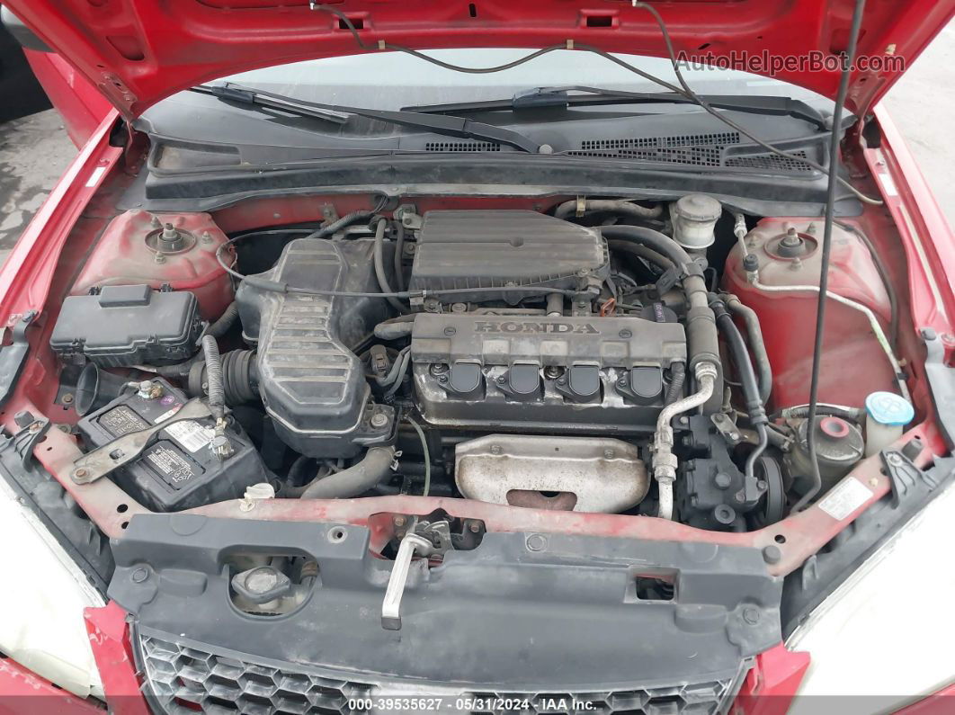 2004 Honda Civic Vp Red vin: 1HGEM22154L048160