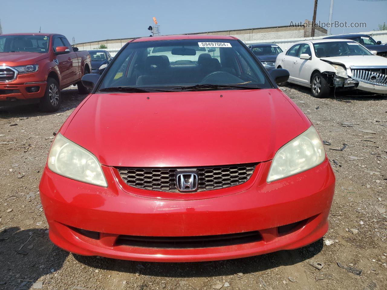 2004 Honda Civic Dx Vp Red vin: 1HGEM22184L028615