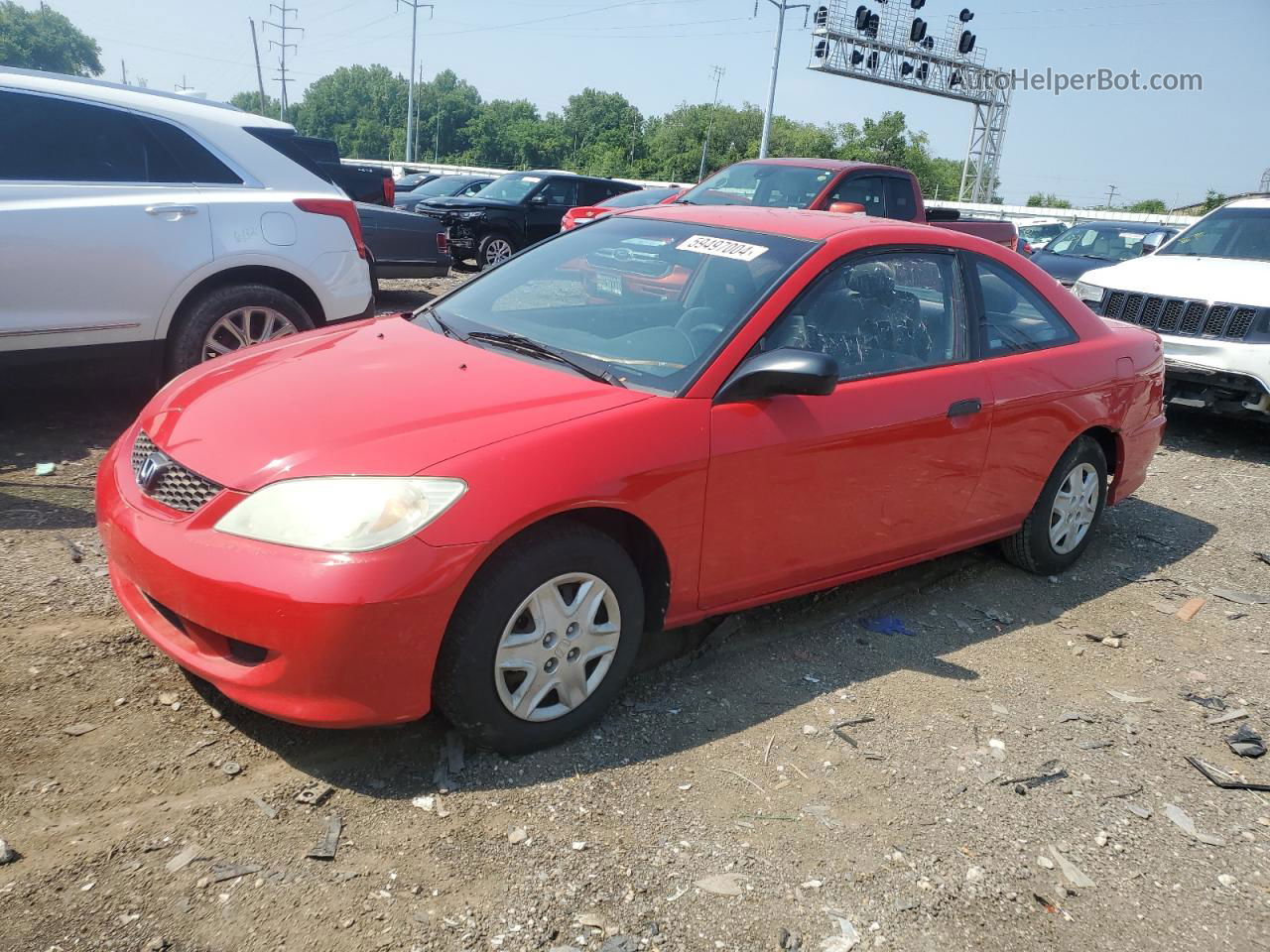 2004 Honda Civic Dx Vp Red vin: 1HGEM22184L028615