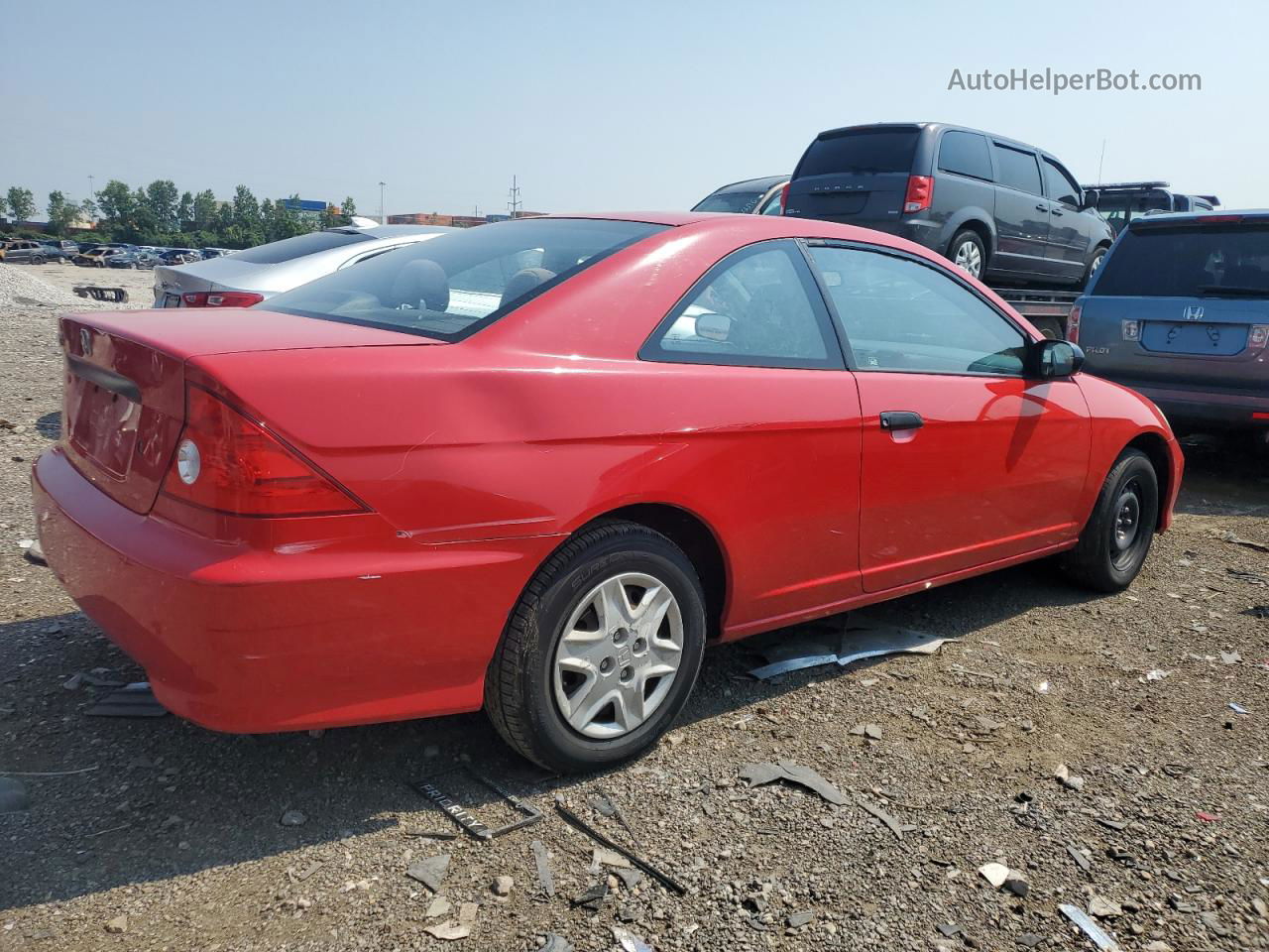 2004 Honda Civic Dx Vp Red vin: 1HGEM22184L028615