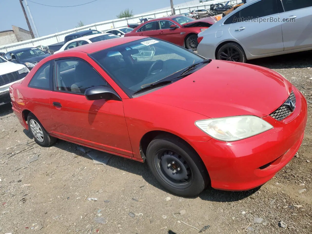 2004 Honda Civic Dx Vp Red vin: 1HGEM22184L028615