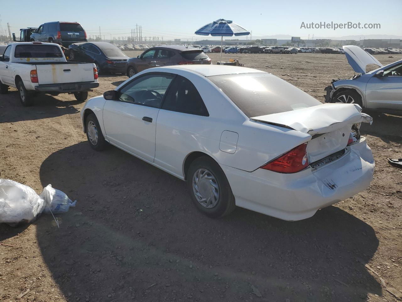 2004 Honda Civic Dx Vp White vin: 1HGEM22324L083935