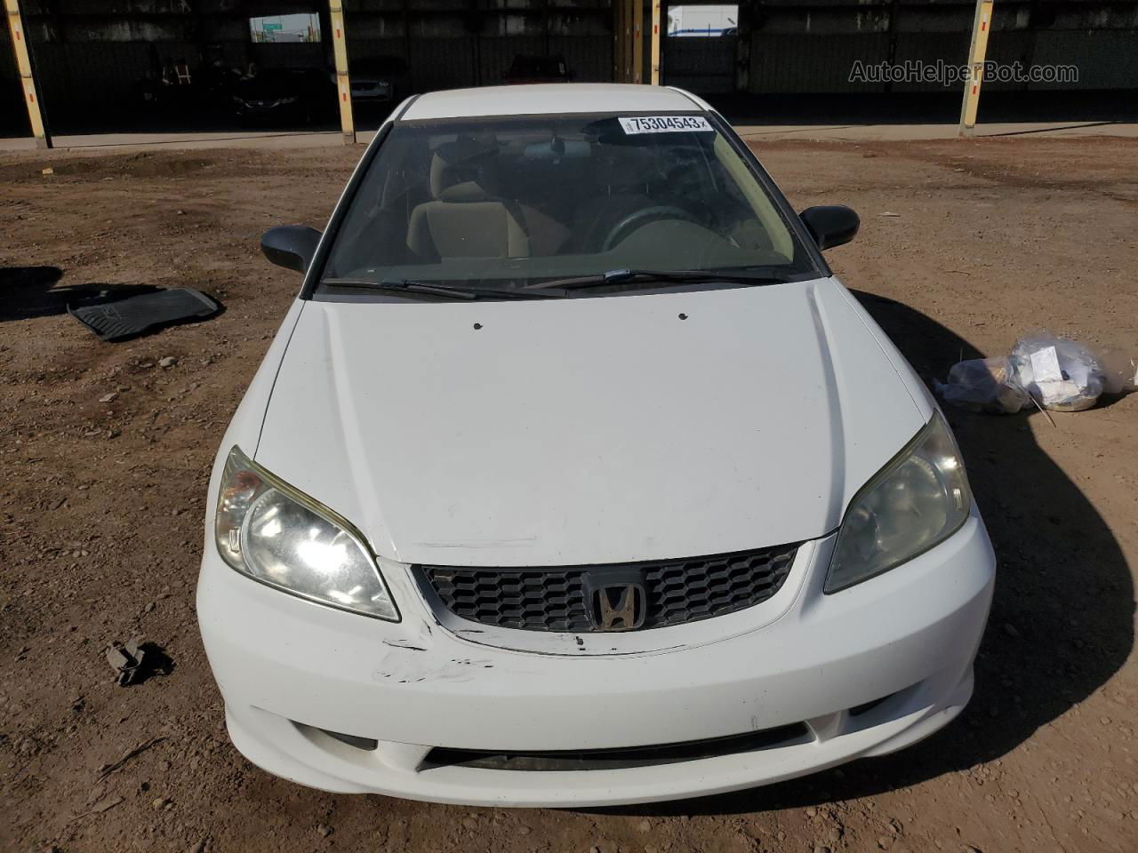 2004 Honda Civic Dx Vp White vin: 1HGEM22324L083935