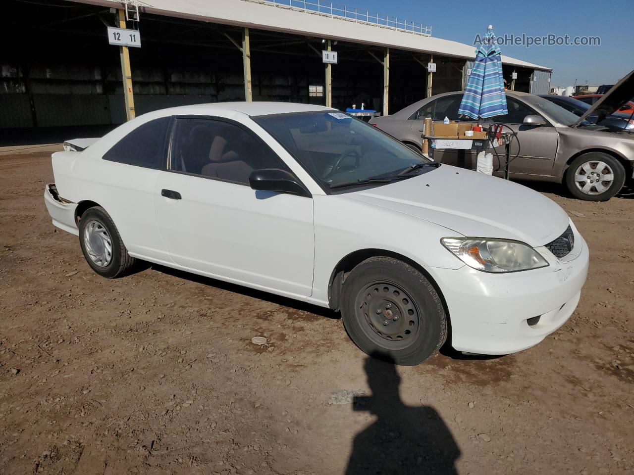 2004 Honda Civic Dx Vp White vin: 1HGEM22324L083935