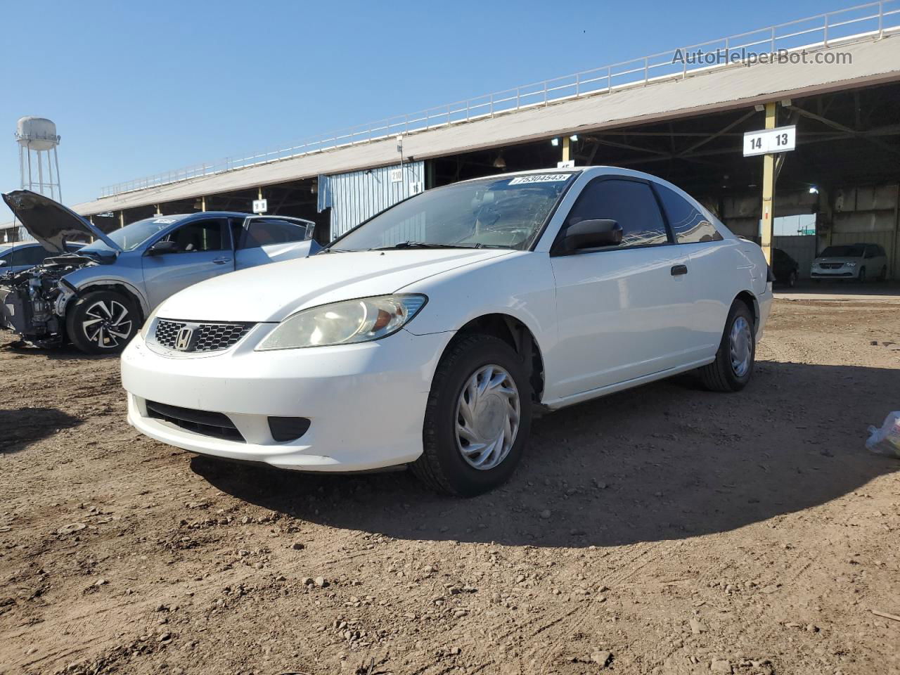 2004 Honda Civic Dx Vp White vin: 1HGEM22324L083935