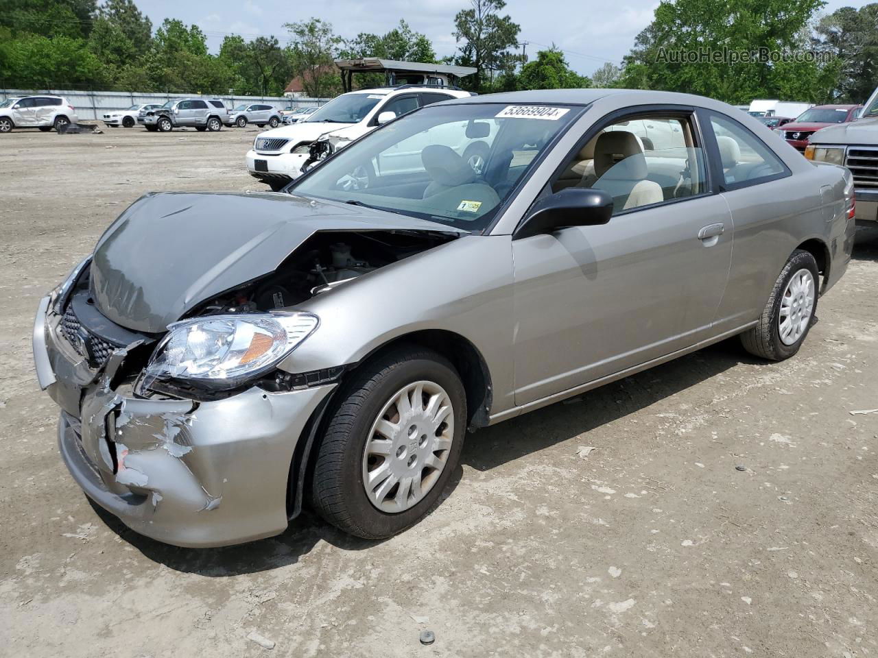 2004 Honda Civic Lx Beige vin: 1HGEM22534L035801