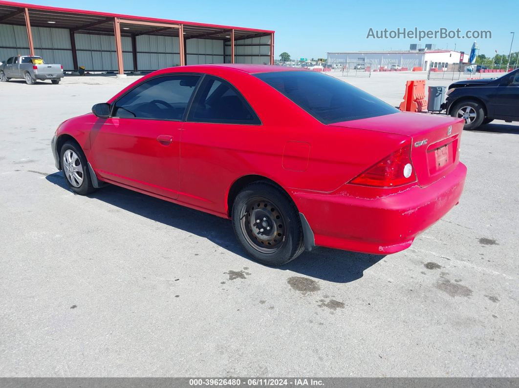 2004 Honda Civic Lx Red vin: 1HGEM22574L032495