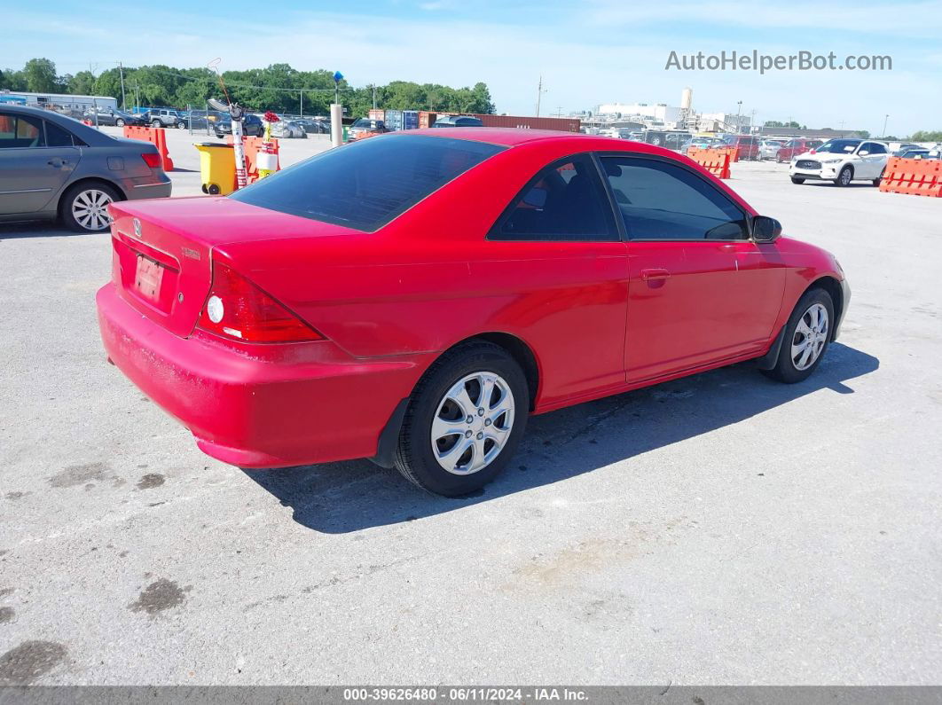 2004 Honda Civic Lx Red vin: 1HGEM22574L032495