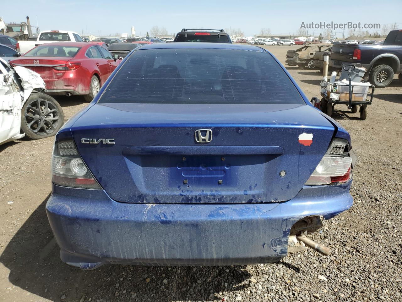 2004 Honda Civic Lx Blue vin: 1HGEM22574L810472