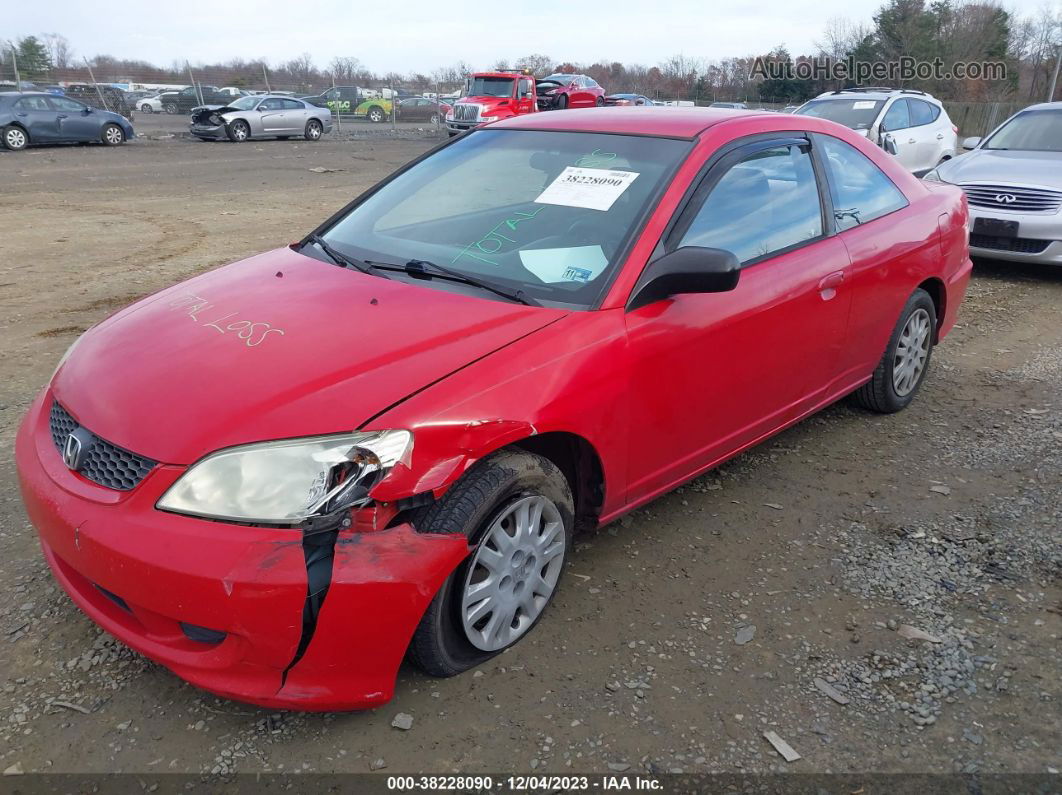 2005 Honda Civic Lx Red vin: 1HGEM22575L060380