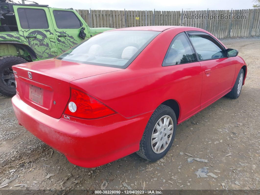 2005 Honda Civic Lx Red vin: 1HGEM22575L060380