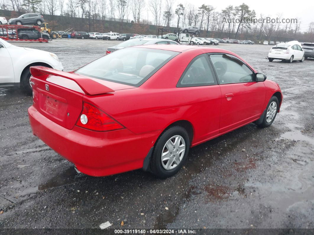 2005 Honda Civic Lx Red vin: 1HGEM22595L060414