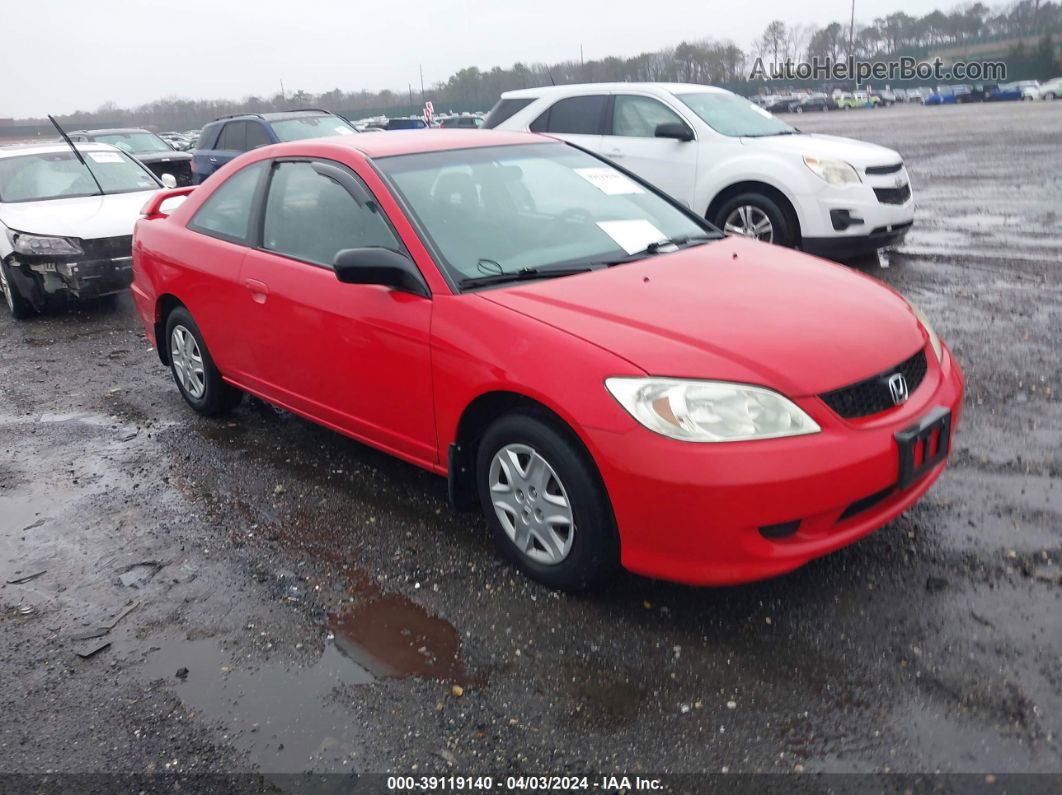 2005 Honda Civic Lx Red vin: 1HGEM22595L060414