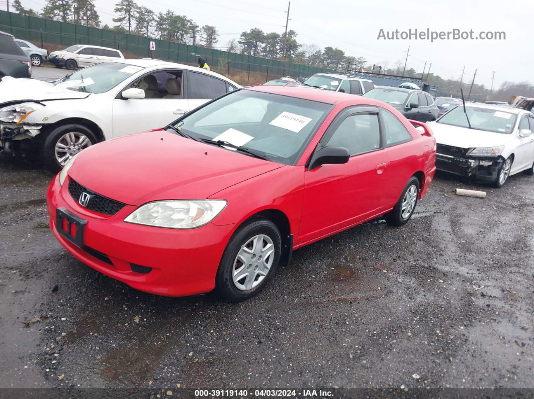 2005 Honda Civic Lx Red vin: 1HGEM22595L060414