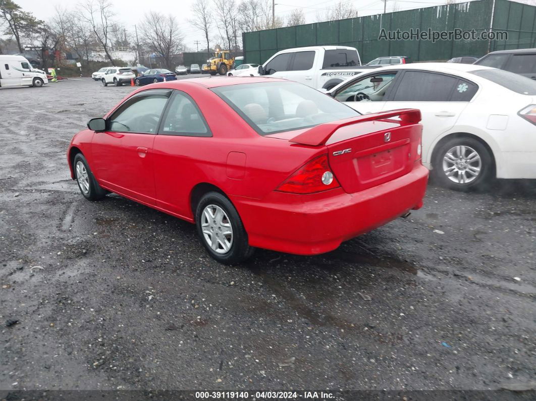 2005 Honda Civic Lx Red vin: 1HGEM22595L060414