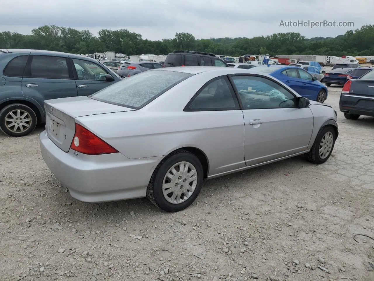 2004 Honda Civic Lx Silver vin: 1HGEM225X4L054636