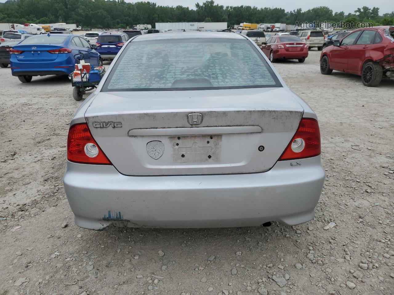 2004 Honda Civic Lx Silver vin: 1HGEM225X4L054636