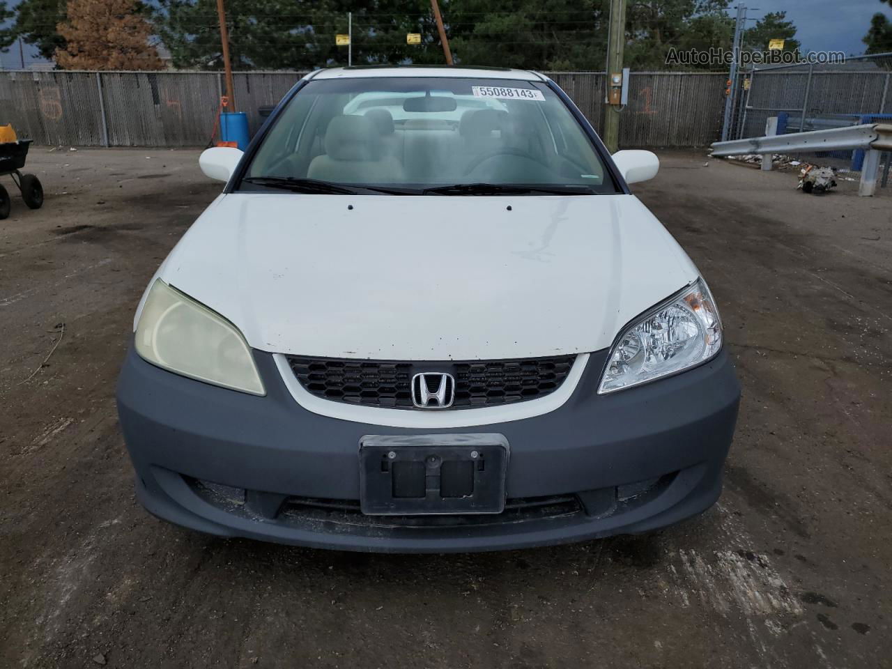 2004 Honda Civic Ex White vin: 1HGEM22904L008204