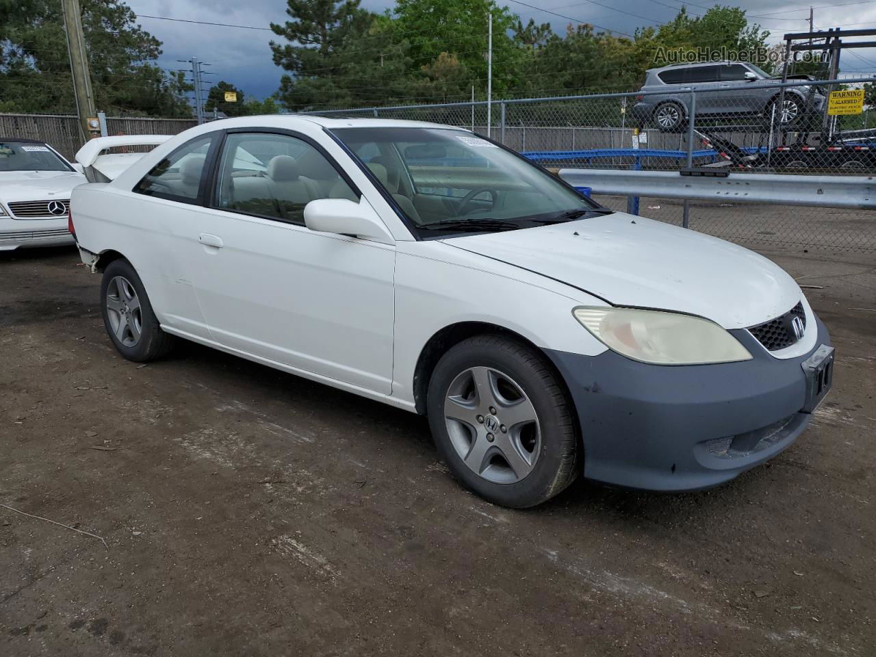 2004 Honda Civic Ex White vin: 1HGEM22904L008204