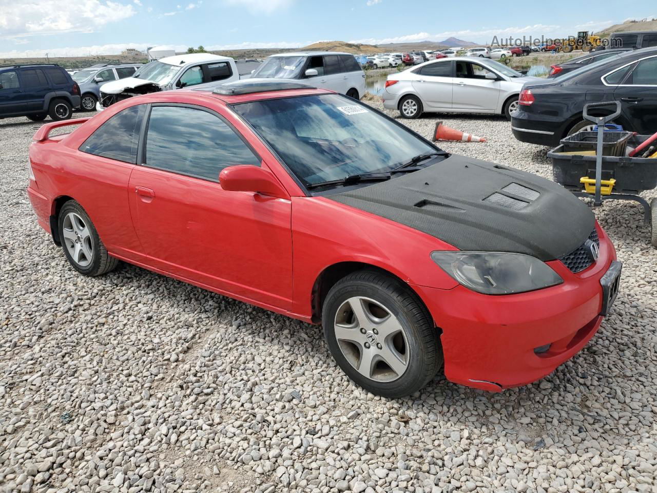 2004 Honda Civic Ex Red vin: 1HGEM22904L014133