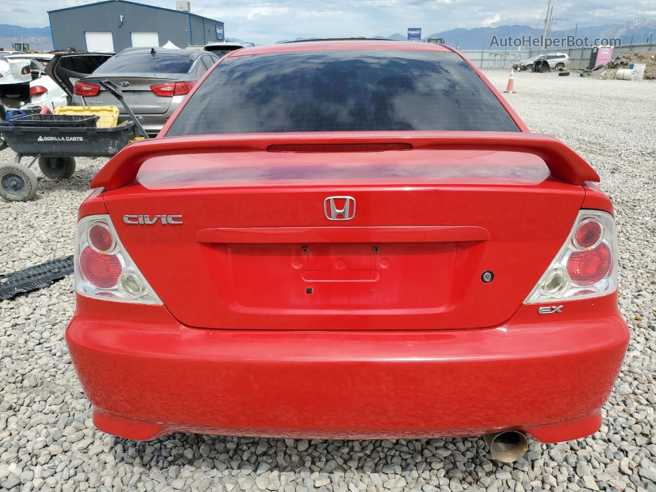 2004 Honda Civic Ex Red vin: 1HGEM22904L014133