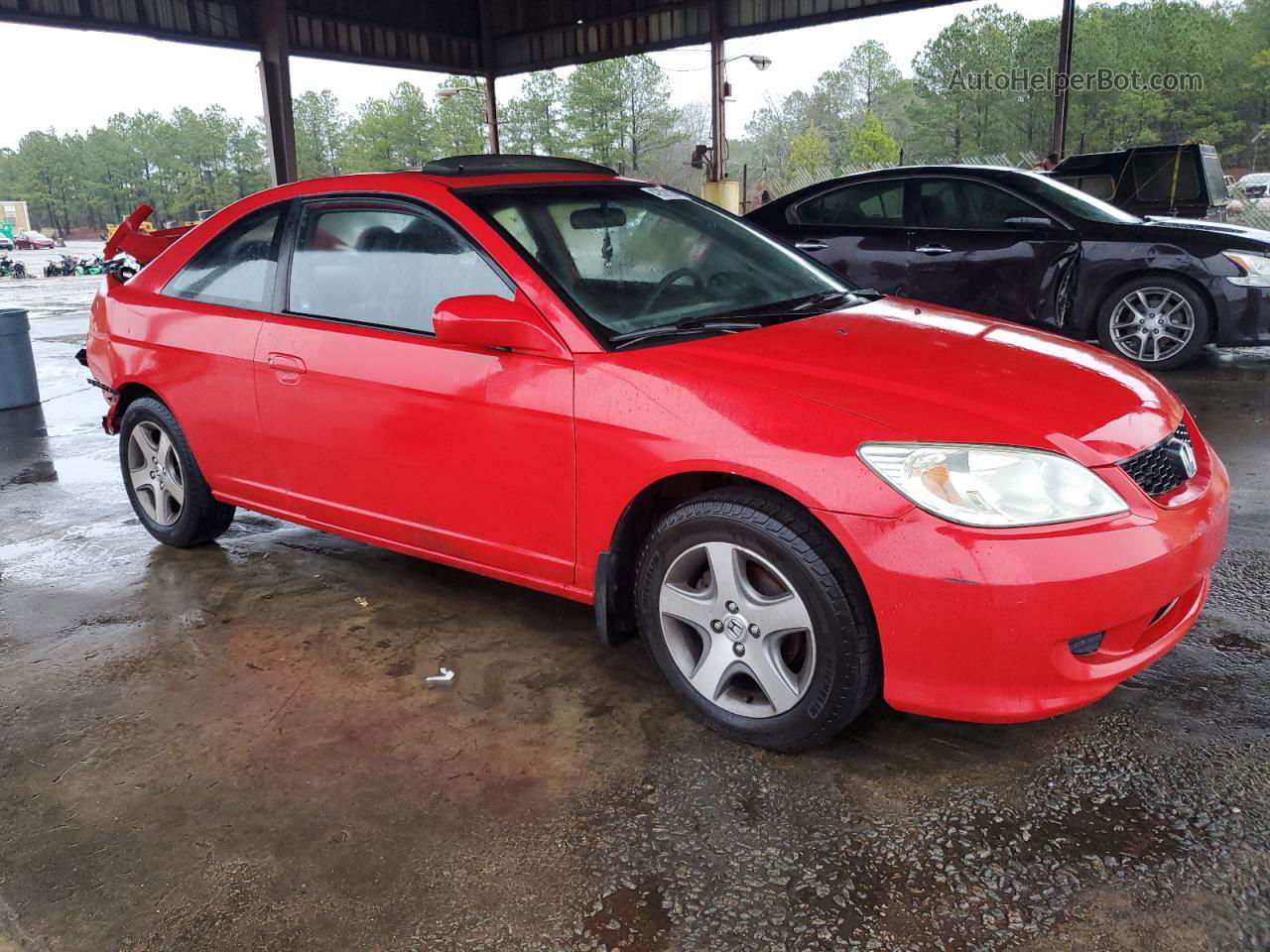 2004 Honda Civic Ex Red vin: 1HGEM22914L014514