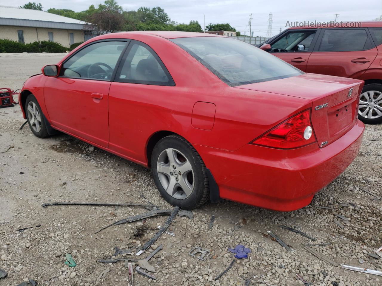 2004 Honda Civic Ex Red vin: 1HGEM22924L028681