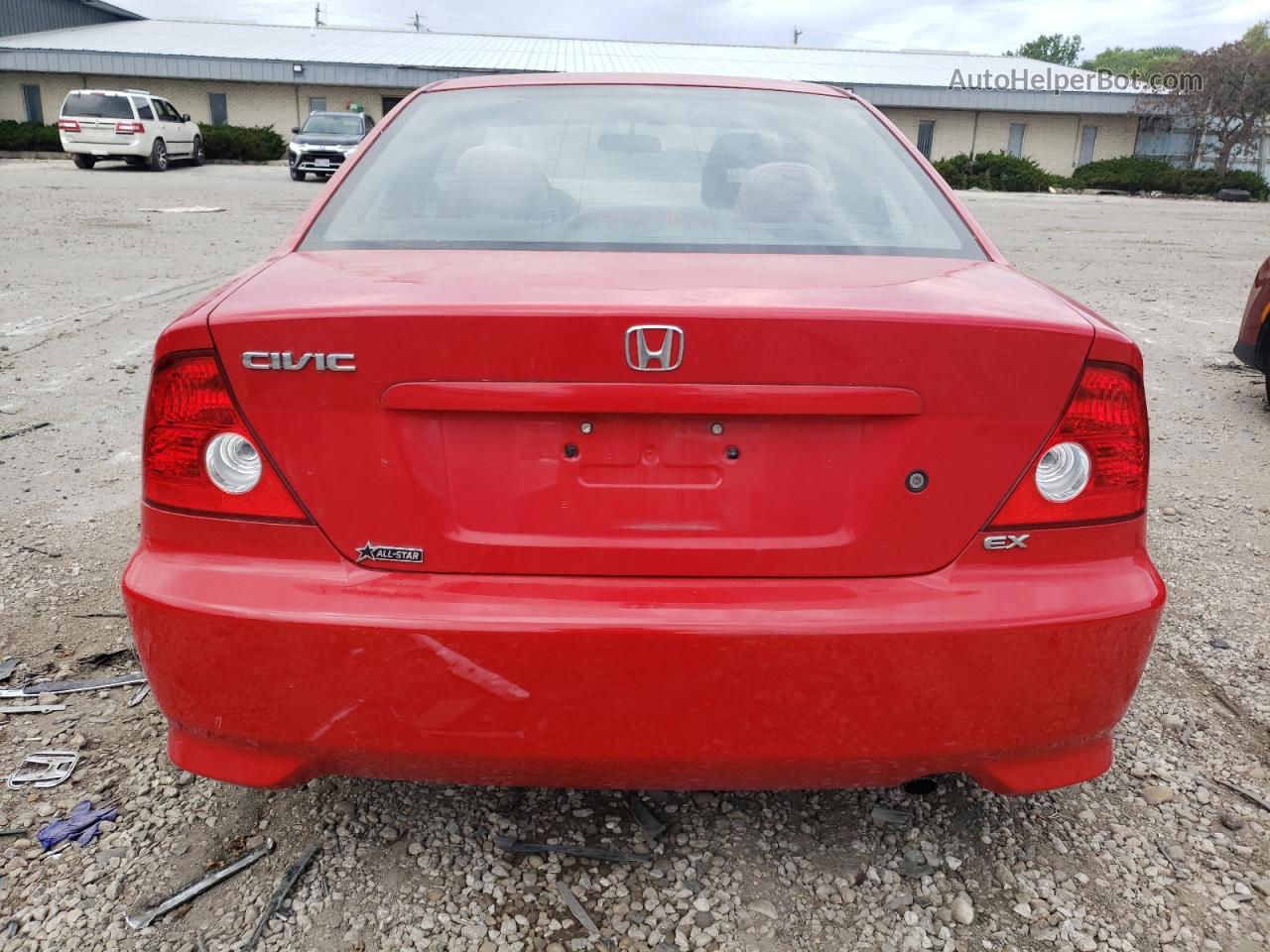 2004 Honda Civic Ex Red vin: 1HGEM22924L028681