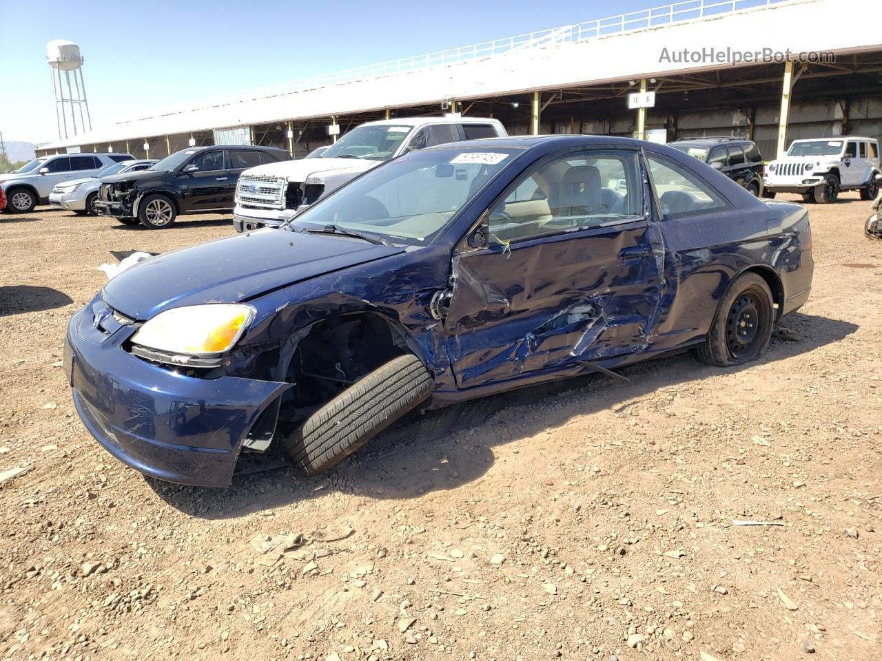 2002 honda civic coupe blue