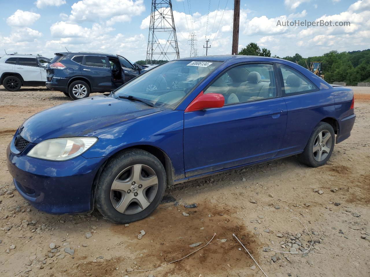 2004 Honda Civic Ex Синий vin: 1HGEM22964L061960