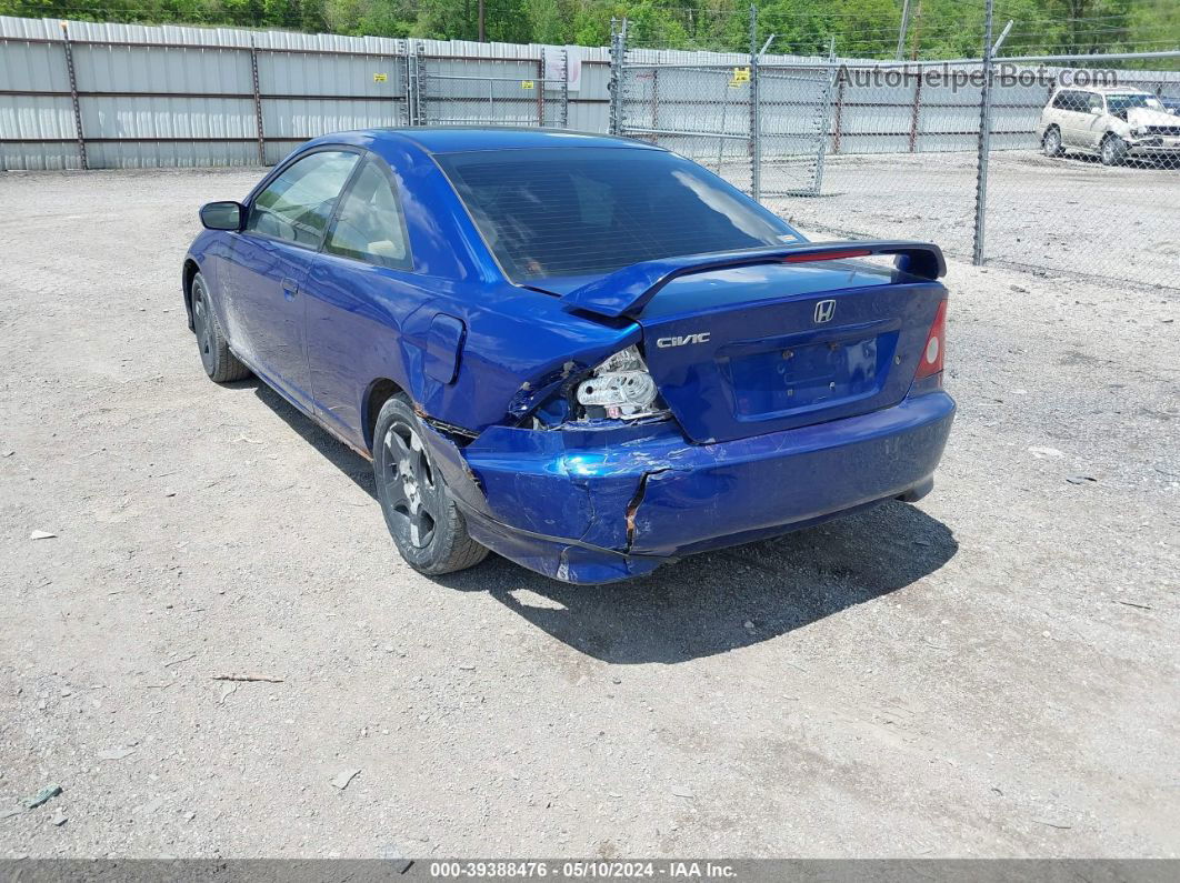 2004 Honda Civic Ex Blue vin: 1HGEM229X4L025575