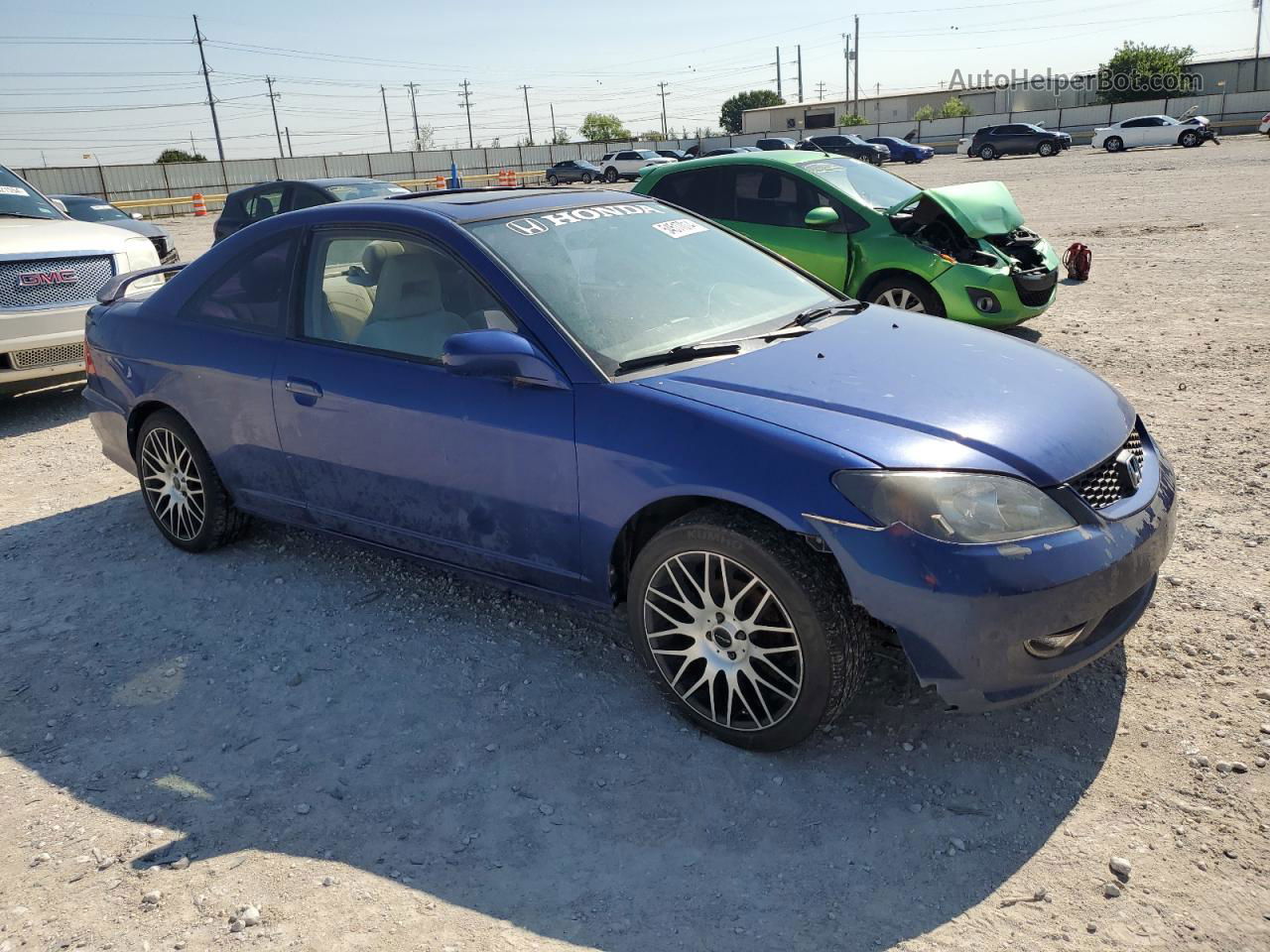 2004 Honda Civic Ex Blue vin: 1HGEM229X4L061962