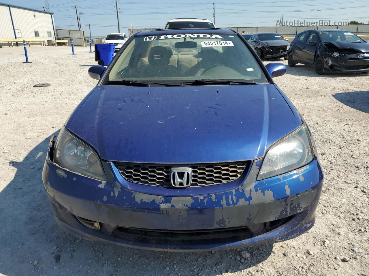 2004 Honda Civic Ex Blue vin: 1HGEM229X4L061962