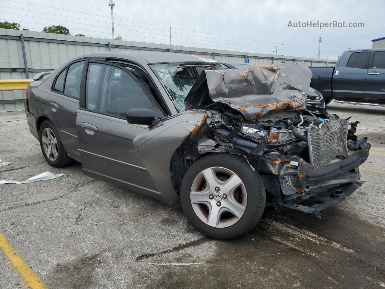 2005 Honda Civic Lx Gray vin: 1HGES15505L000145