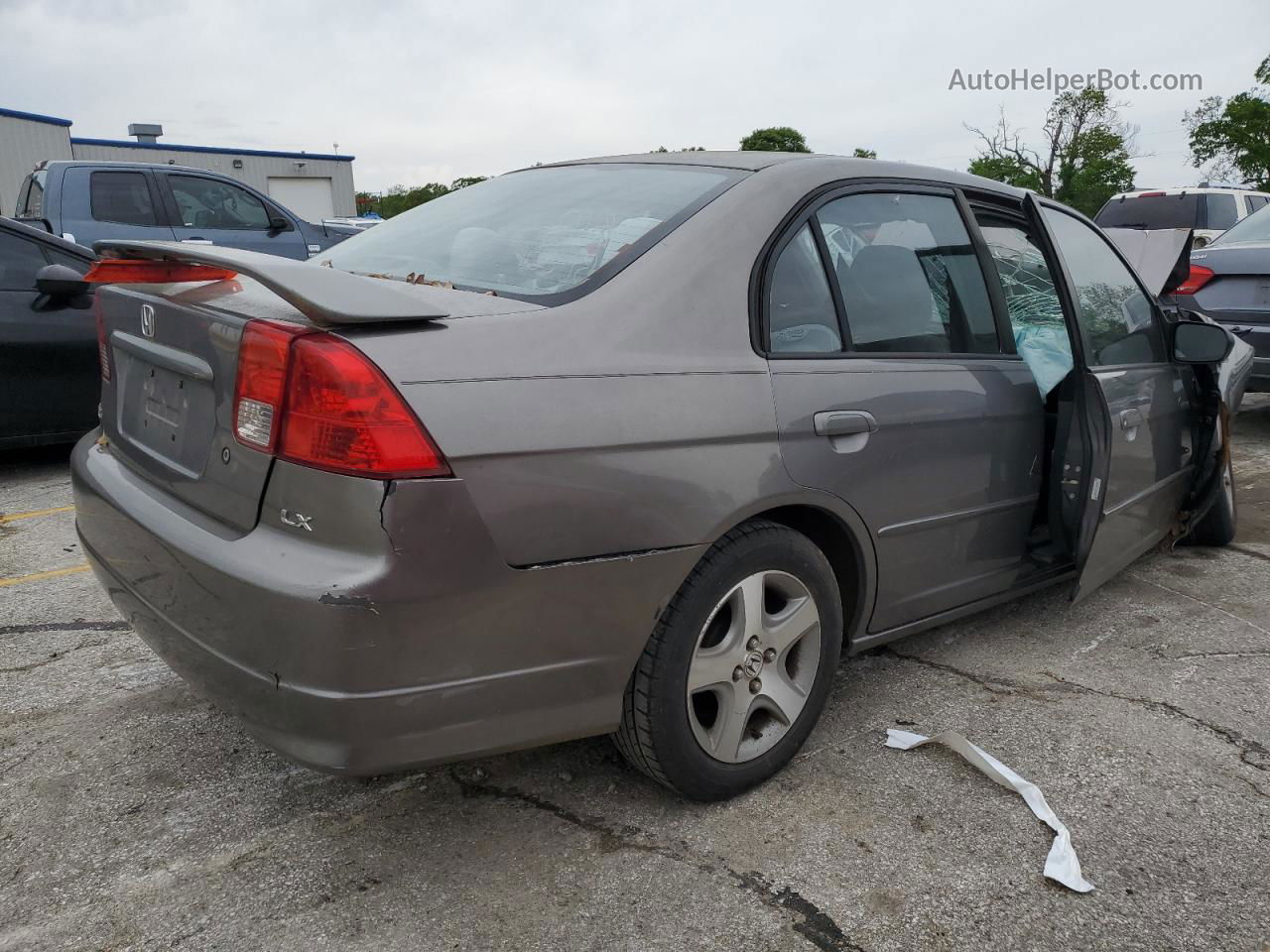 2005 Honda Civic Lx Gray vin: 1HGES15505L000145