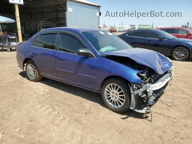 2004 Honda Civic Dx Vp Blue vin: 1HGES16304L015613