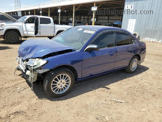 2004 Honda Civic Dx Vp Blue vin: 1HGES16304L015613